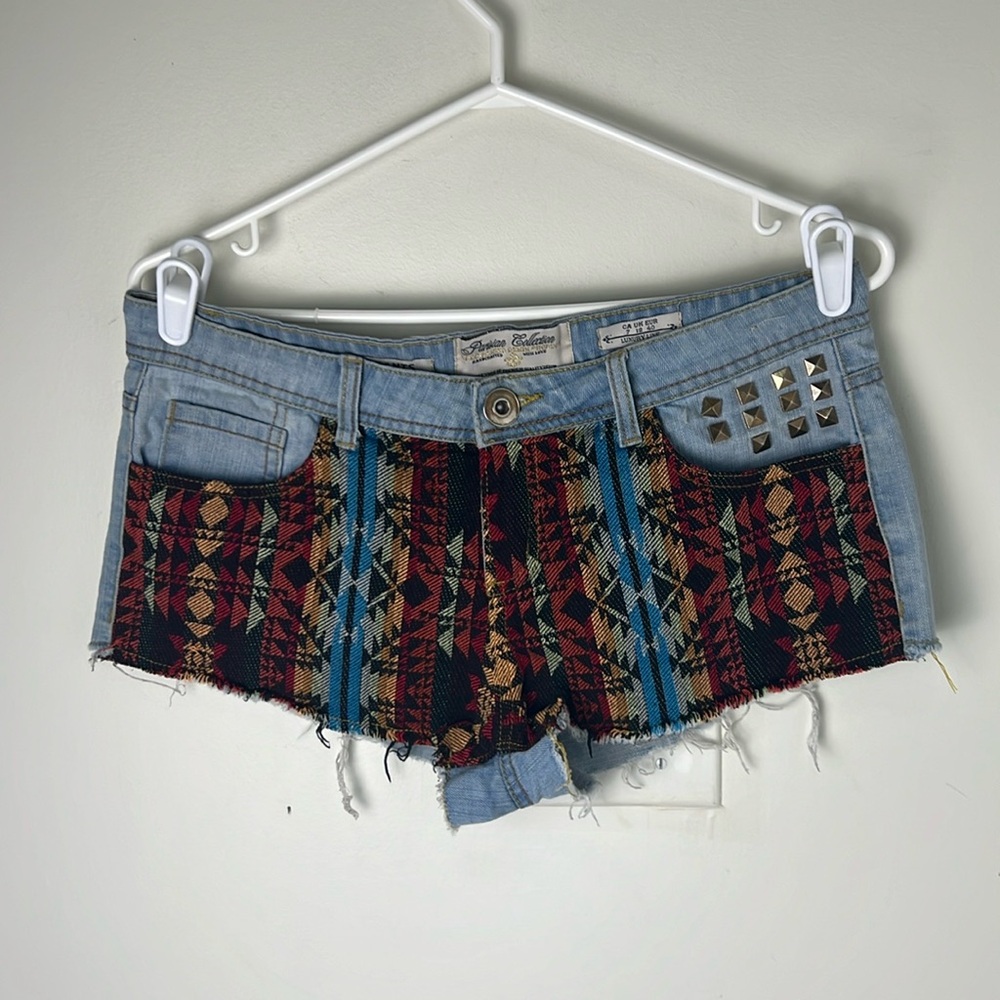 Parisian Cowgirl Hot pants Southwestern Fringe Hem Jeans Shorts